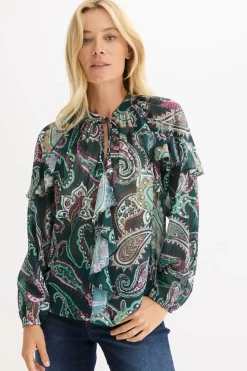 Blusa tipo túnica con volantes