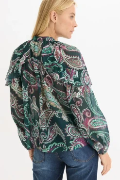 Blusa tipo túnica con volantes