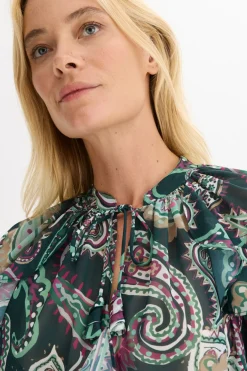 Blusa tipo túnica con volantes