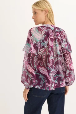 Blusa tipo túnica con volantes