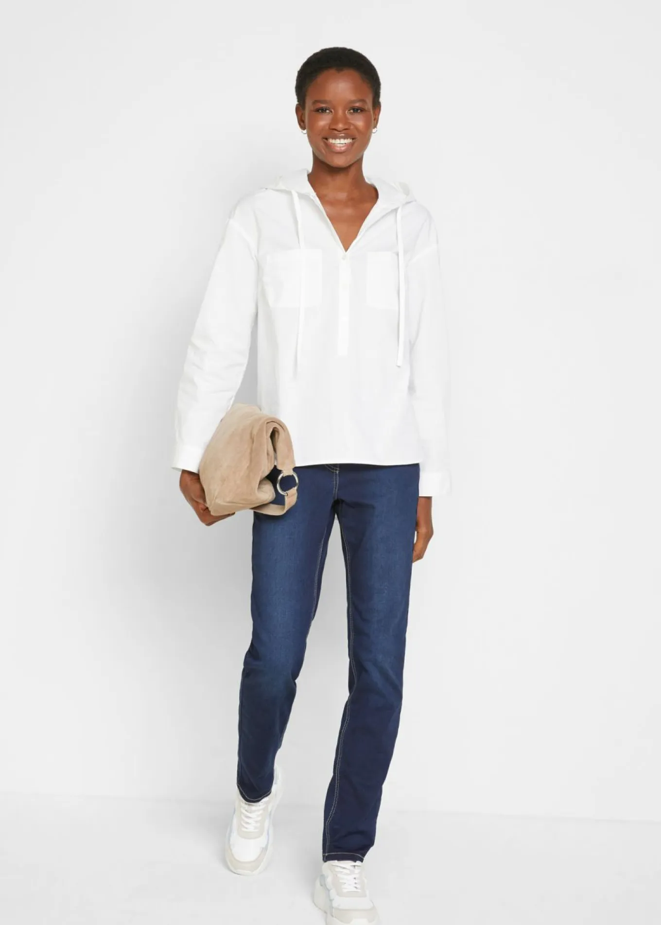 Blusa tipo túnica de algodón orgánico puro