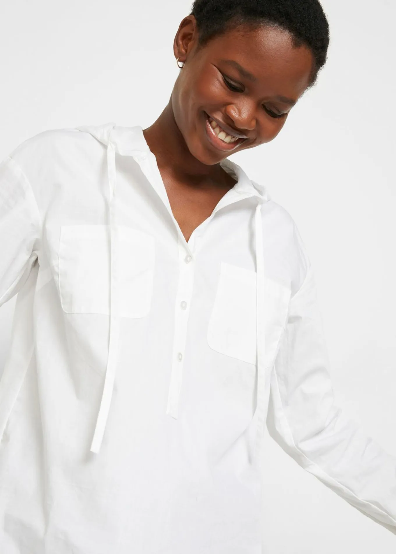 Blusa tipo túnica de algodón orgánico puro