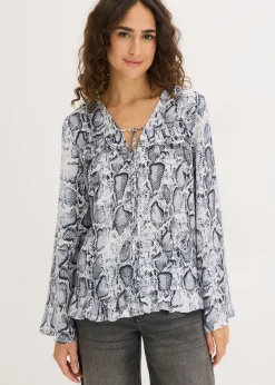 Blusa tipo túnica de satén vaporoso
