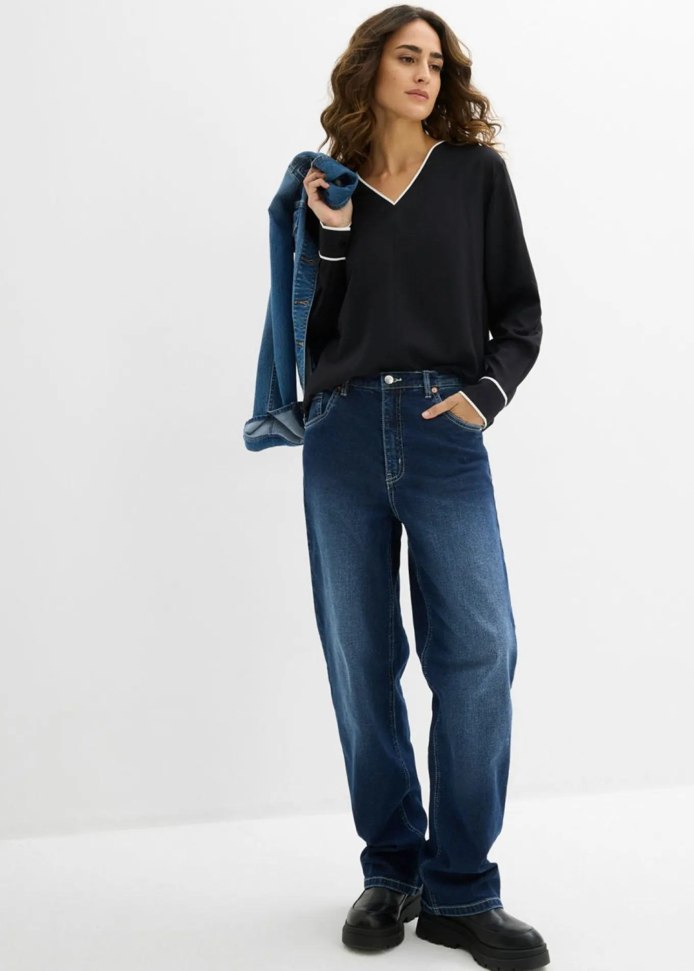 Blusa tipo túnica de viscosa fluida