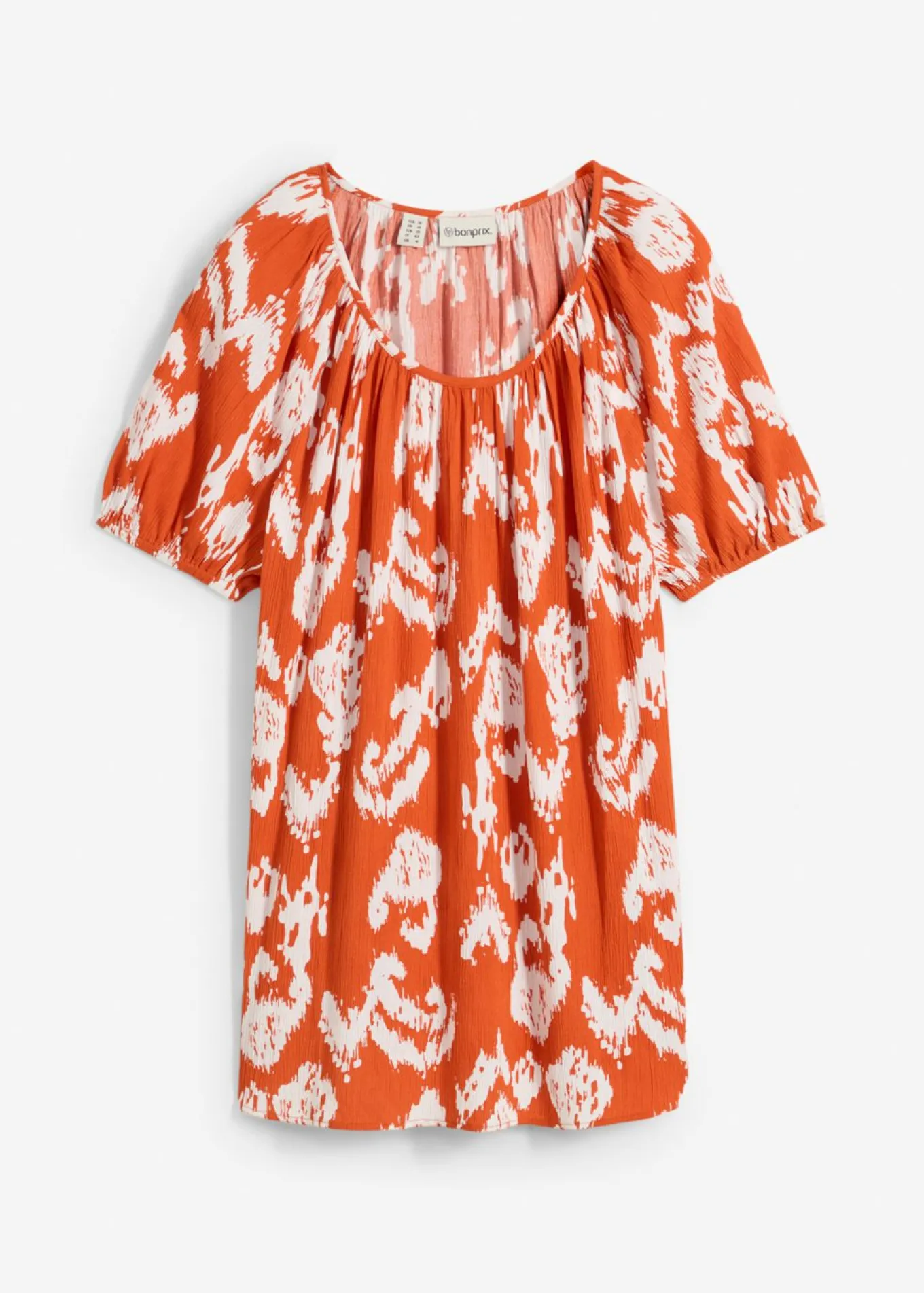 Blusa tipo túnica de viscosa arrugada