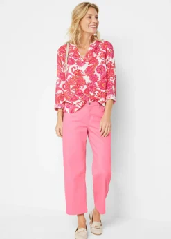 Blusa tipo túnica de viscosa fluida