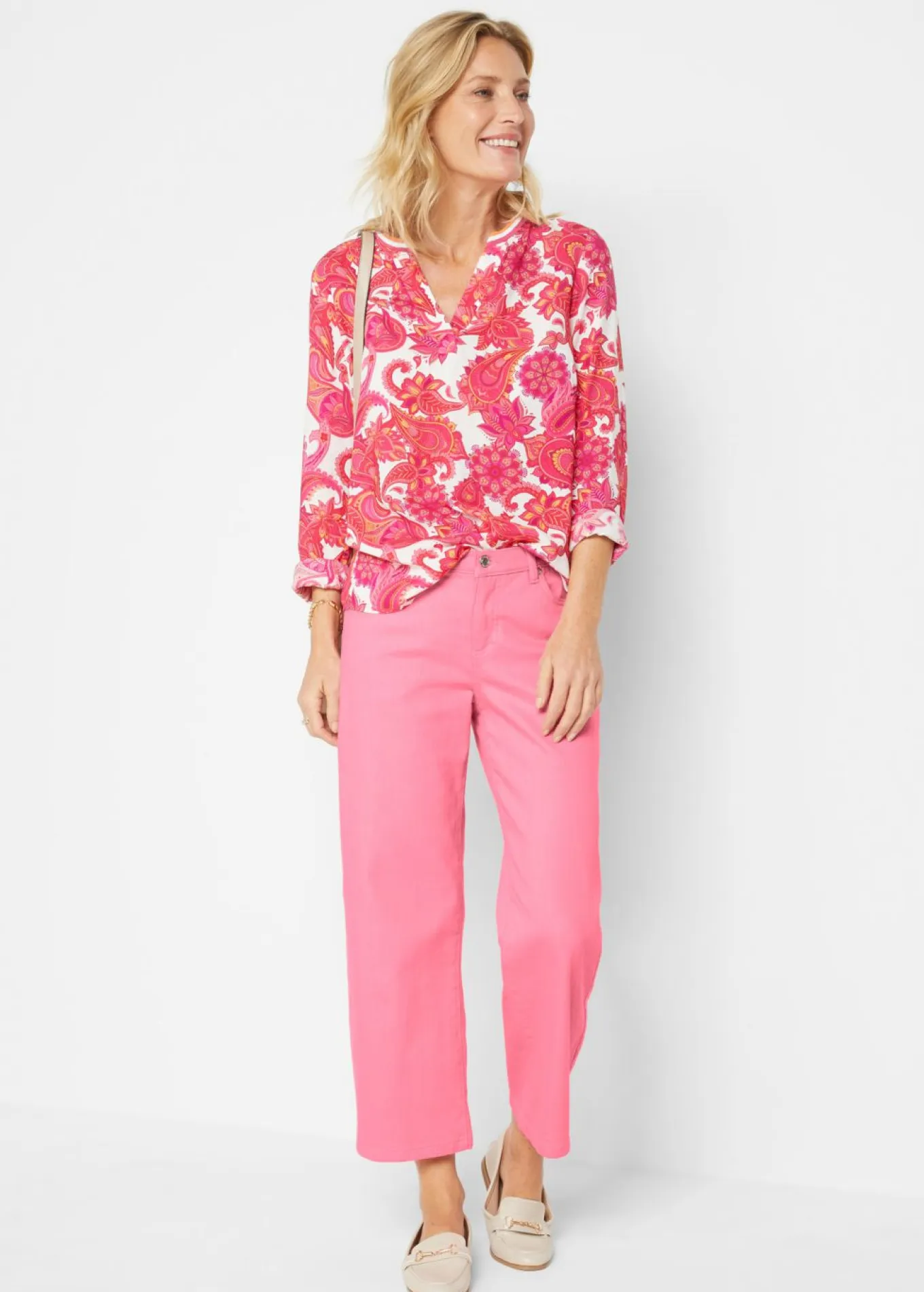 Blusa tipo túnica de viscosa fluida