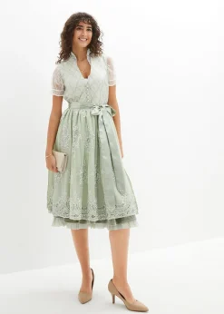 Blusa tirolesa con mangas de encaje