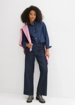 Blusa vaquera holgada de algodón orgánico