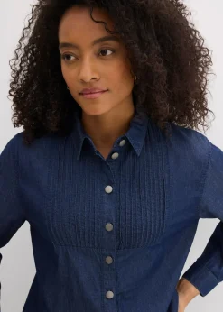 Blusa vaquera holgada de algodón orgánico