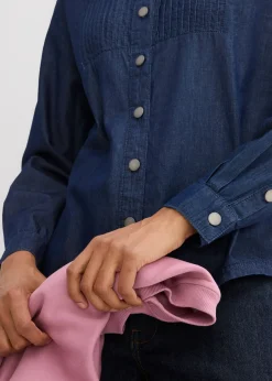 Blusa vaquera holgada de algodón orgánico