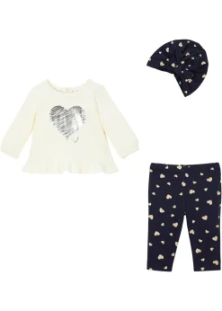 Bodi + leggings + gorro para bebés (3 piezas) de algodón orgánico
