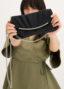 Bolso clutch con decoración de pedrería
