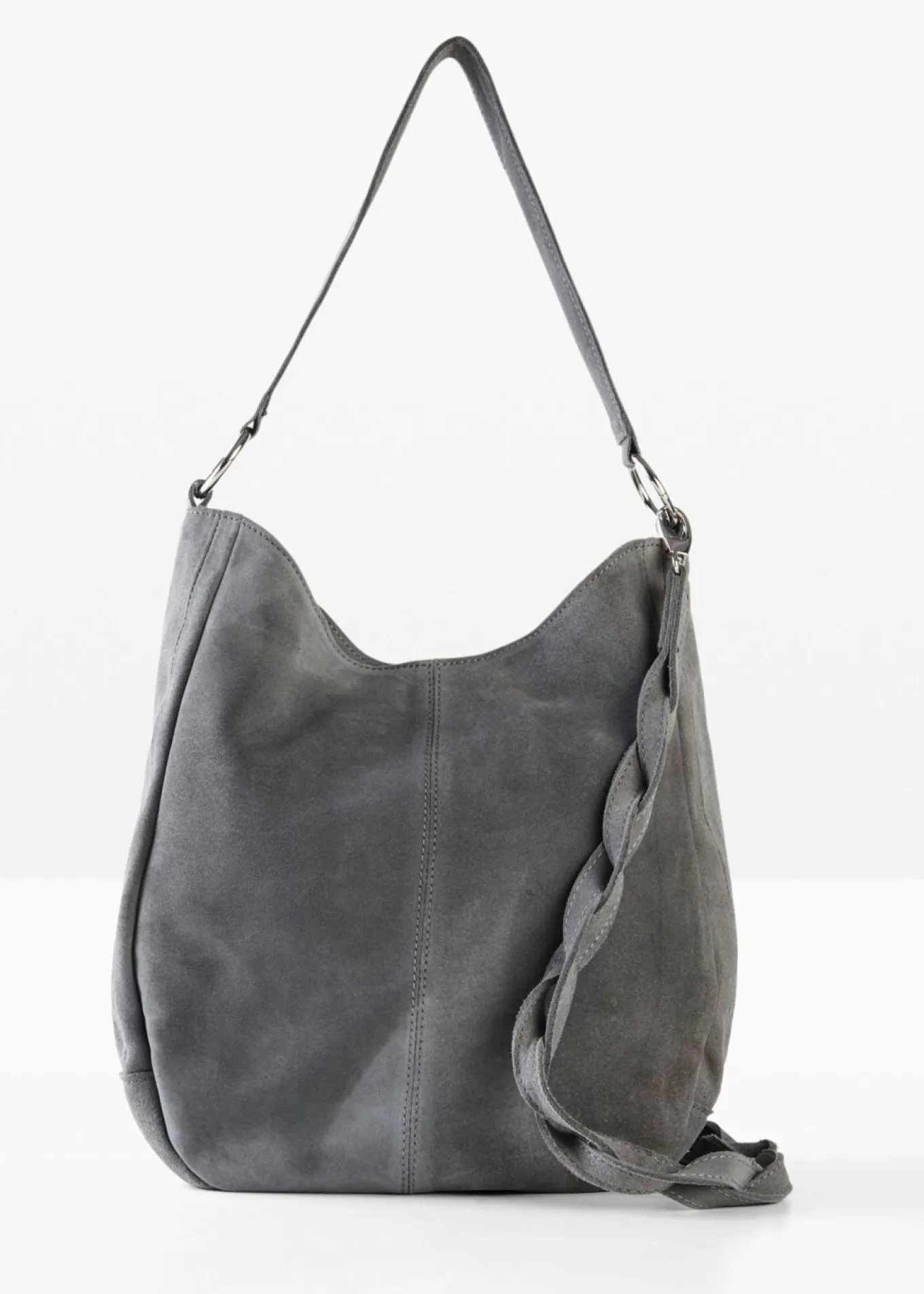 Bolso de ante con correa decorativa adicional