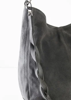Bolso de ante con correa decorativa adicional