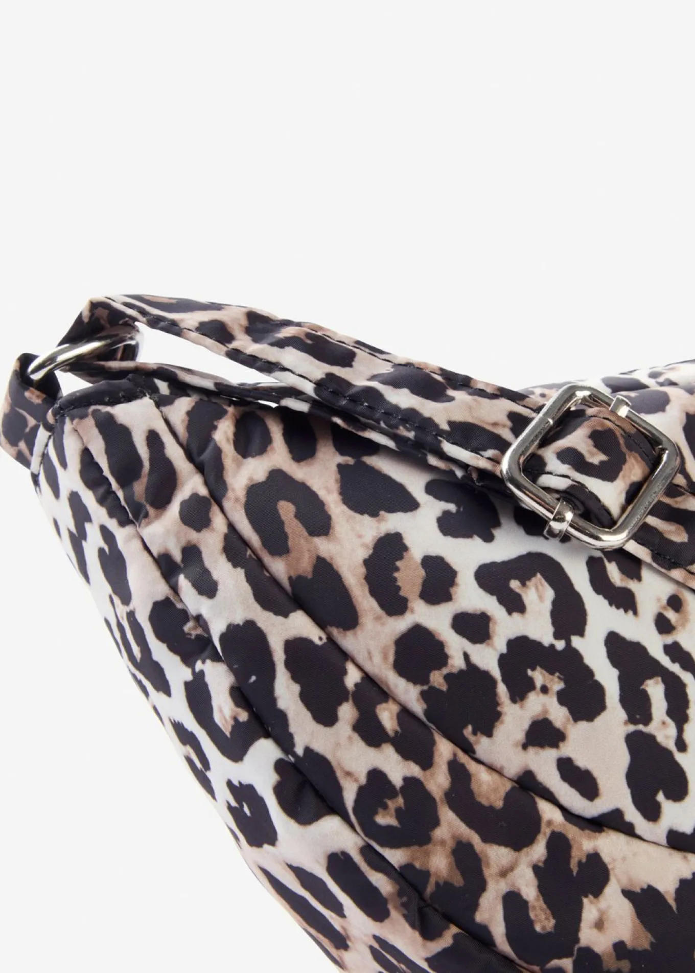 Bolso tipo bandolera de nailon con estampado de leopardo