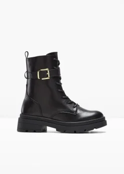 Botas con cordones y hebilla