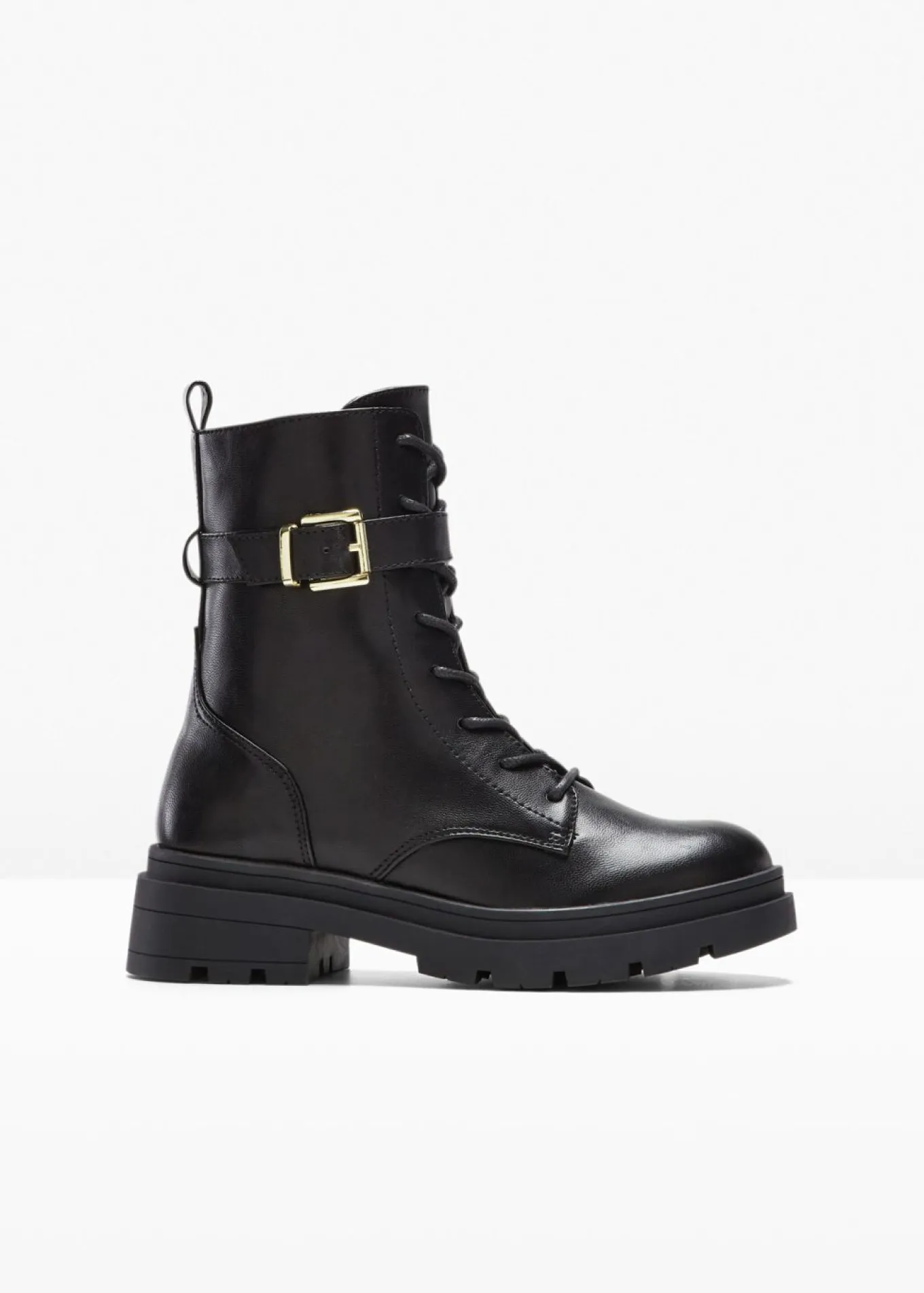 Botas con cordones y hebilla