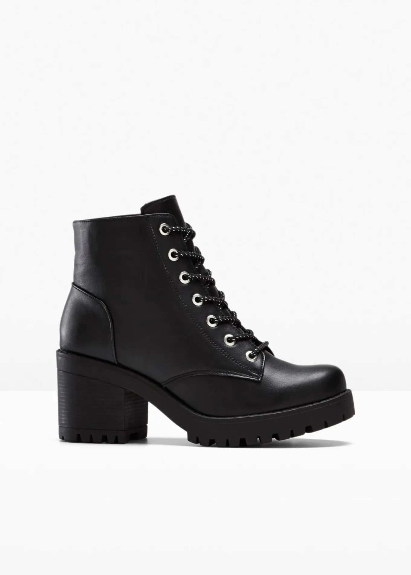 Botas con cordones y tacón ancho