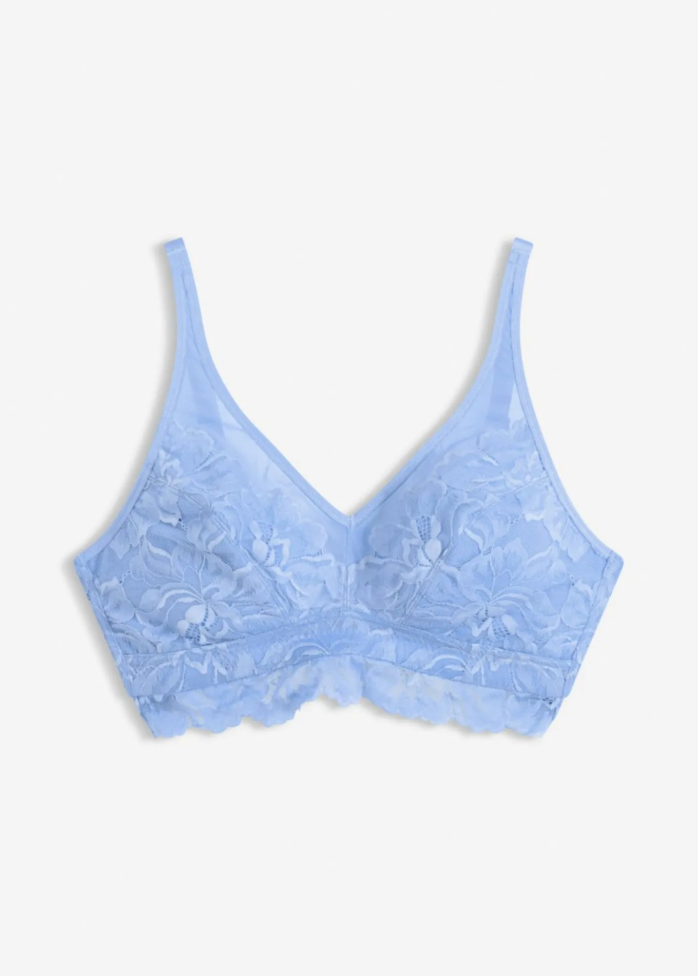 Bralette con encaje de flores y malla
