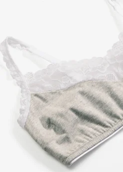 Bralette sin aros con algodón y encaje
