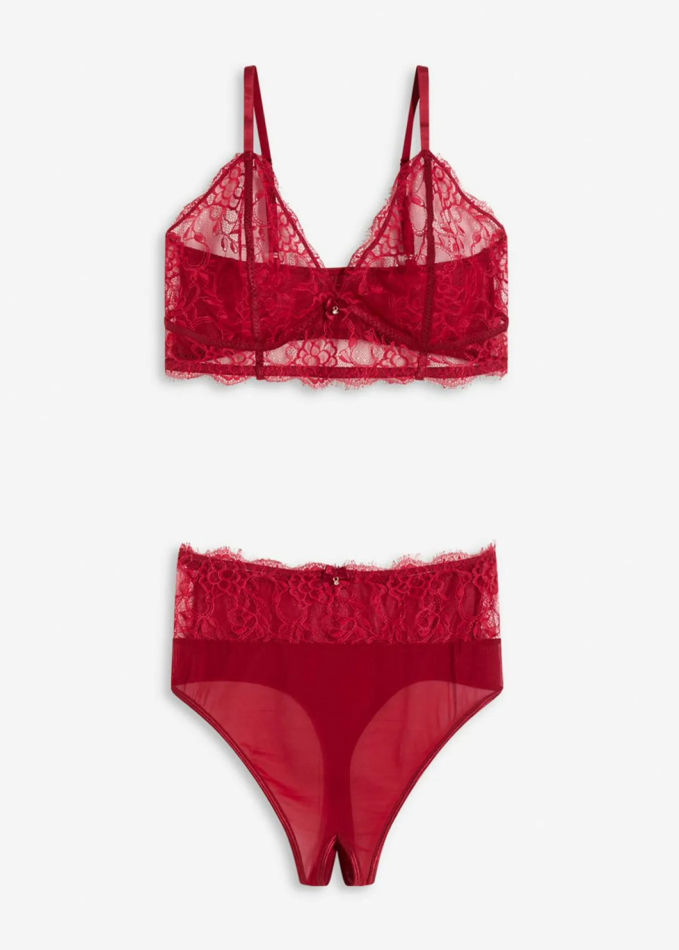 Bustier + tanga de talle alto con abertura (conjunto de 2 piezas)