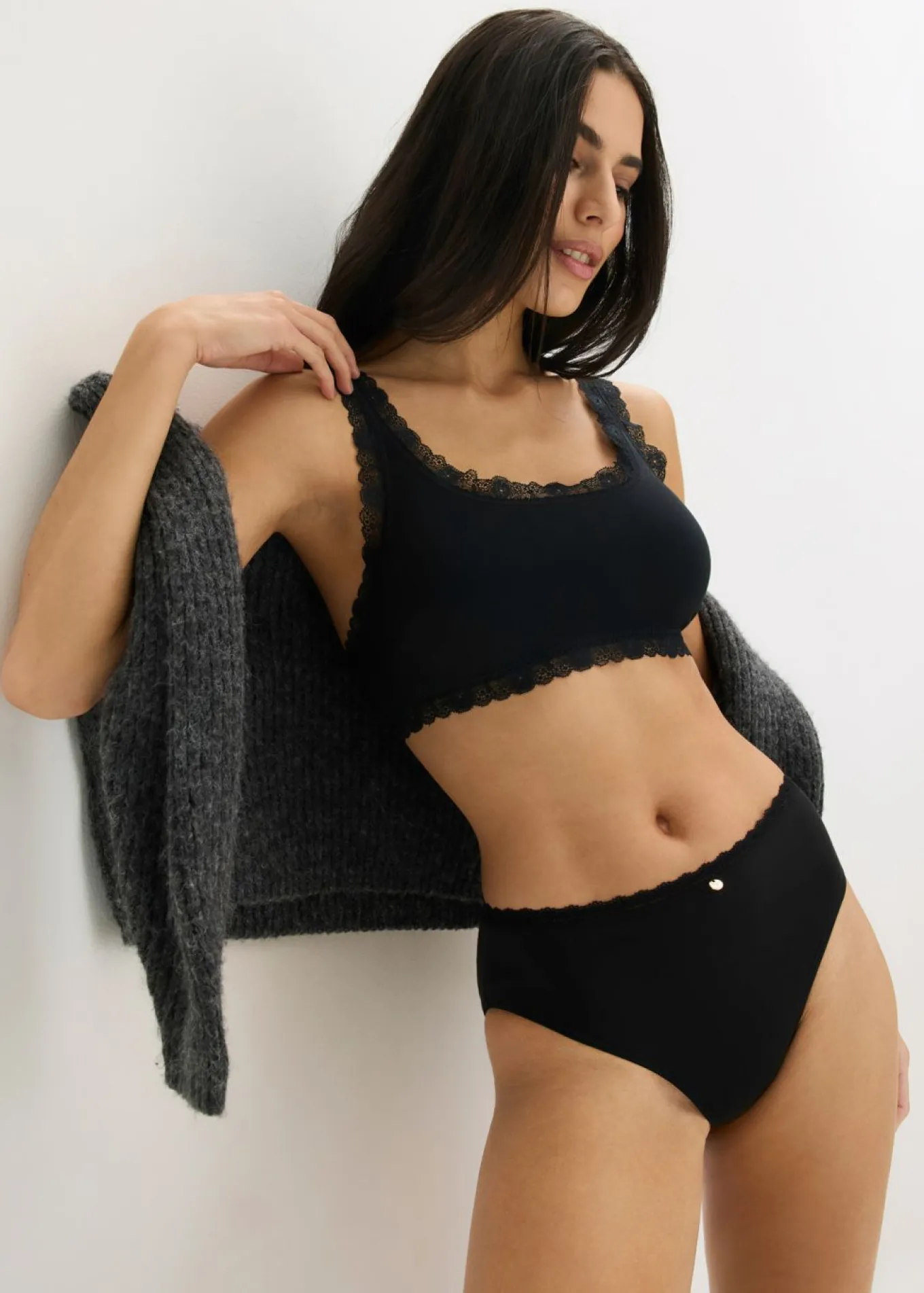 Bustier de algodón orgánico y encaje (2 unidades)