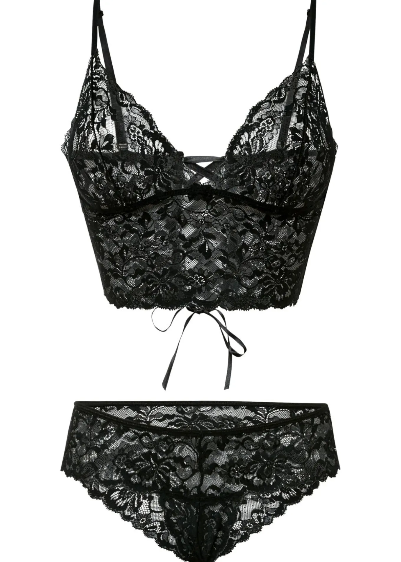 Bustier y tanga con abertura (2 piezas)