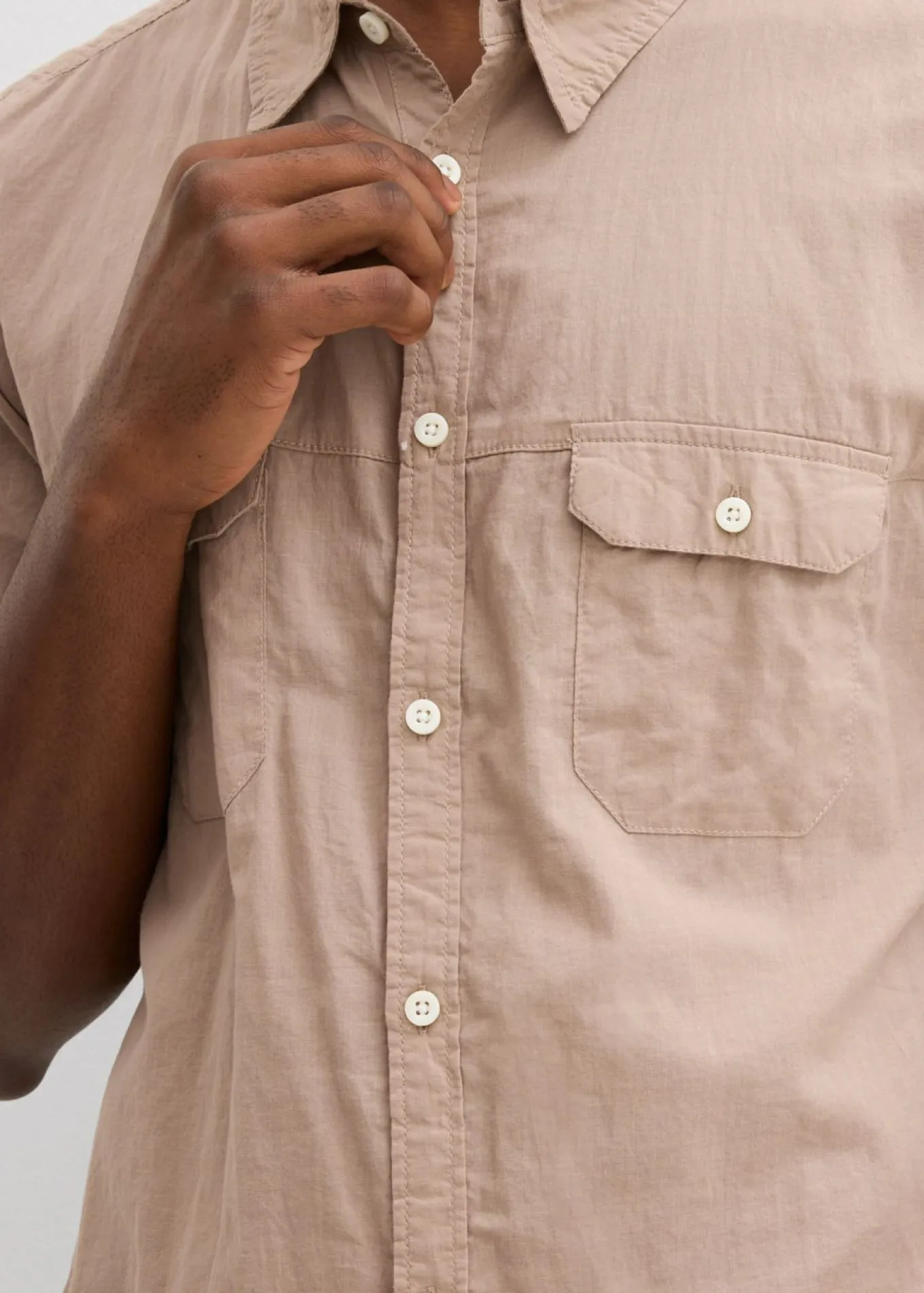 Camisa de manga corta de algodón puro