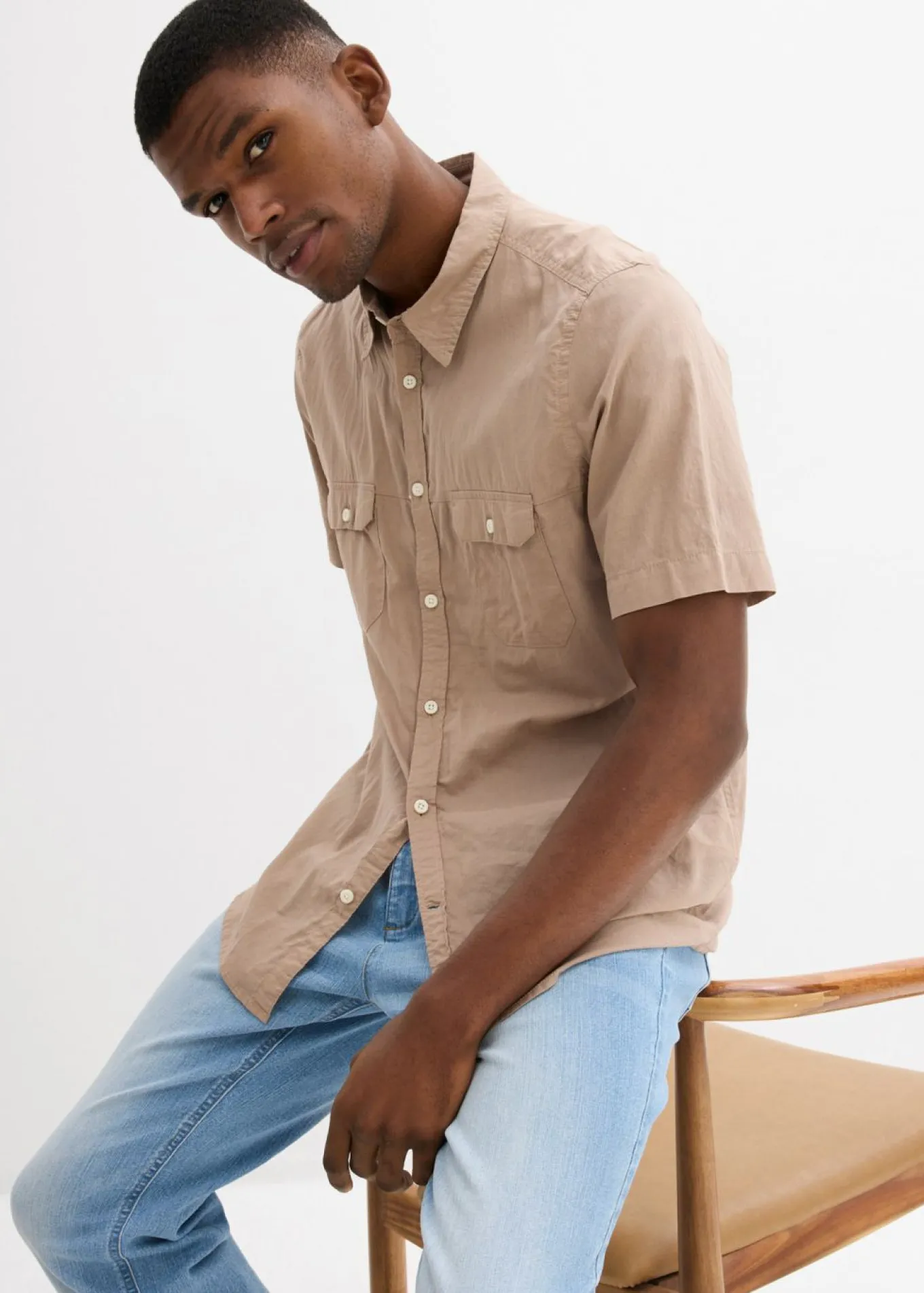 Camisa de manga corta de algodón puro