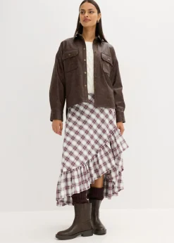 Camisa de piel sintética con efecto desgastado