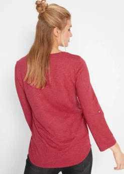 Camisa henley de algodón con botones