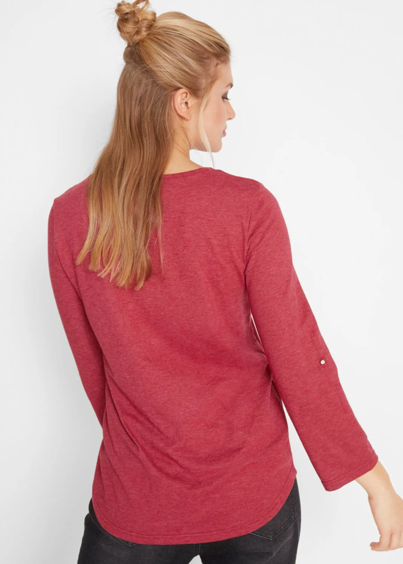 Camisa henley de algodón con botones