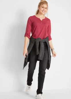 Camisa henley de algodón con botones