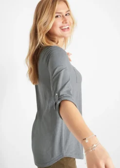 Camisa henley de algodón con botones