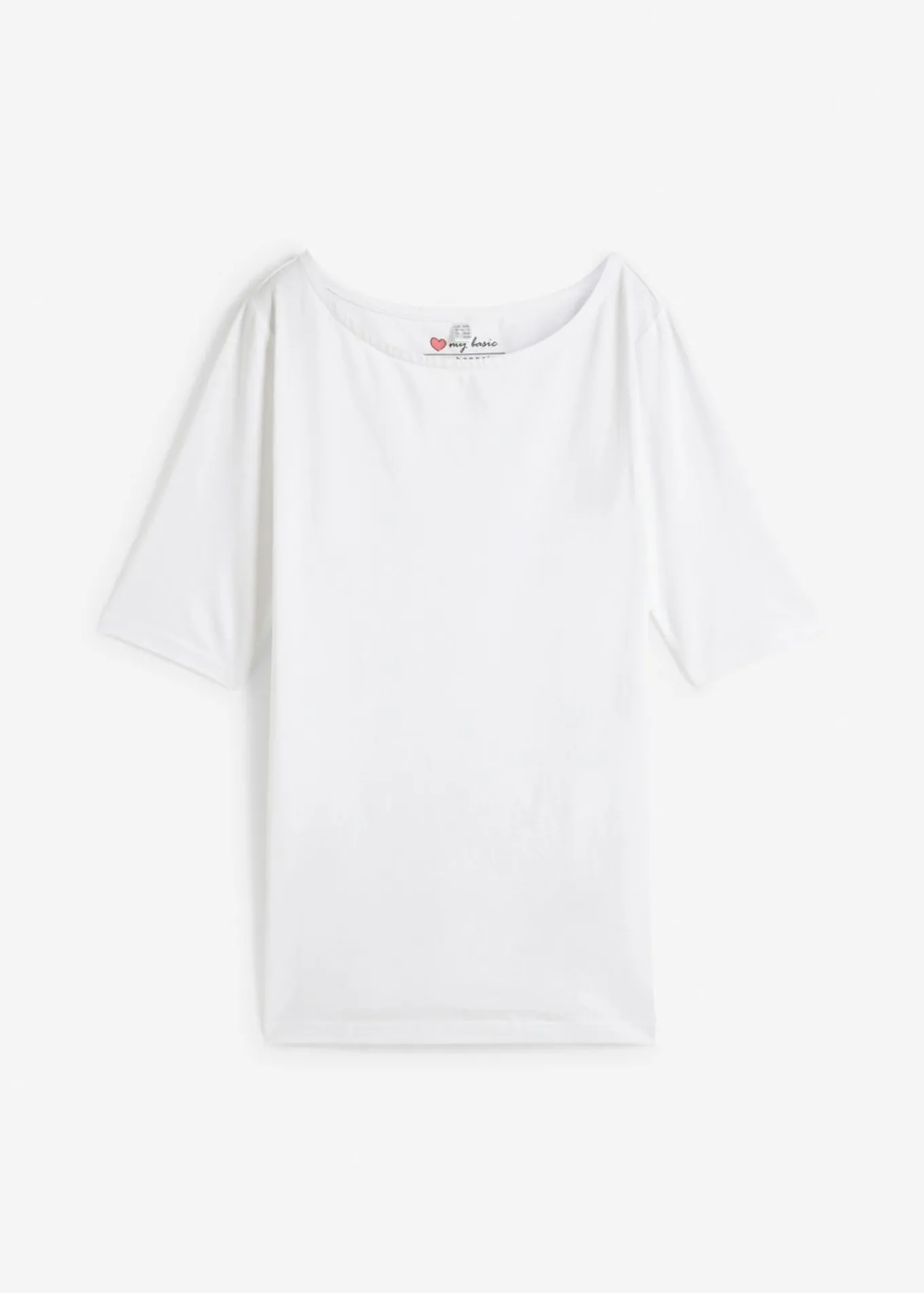 Camiseta con escote en U y media manga