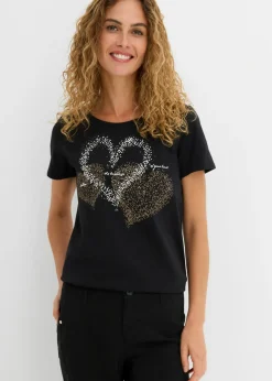 Camiseta con estampado de corazón de algodón orgánico