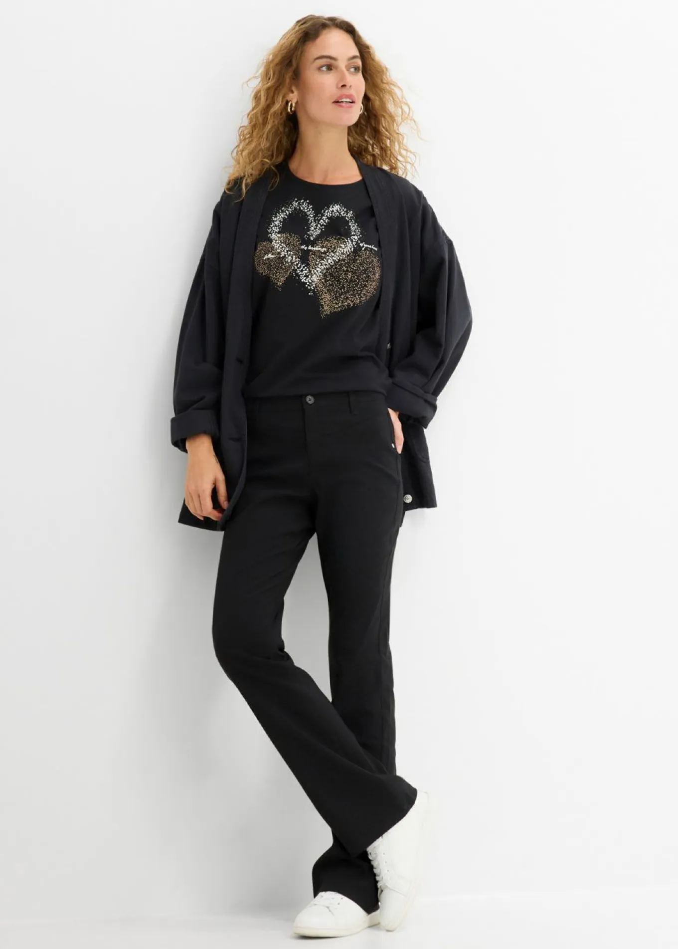 Camiseta con estampado de corazón de algodón orgánico