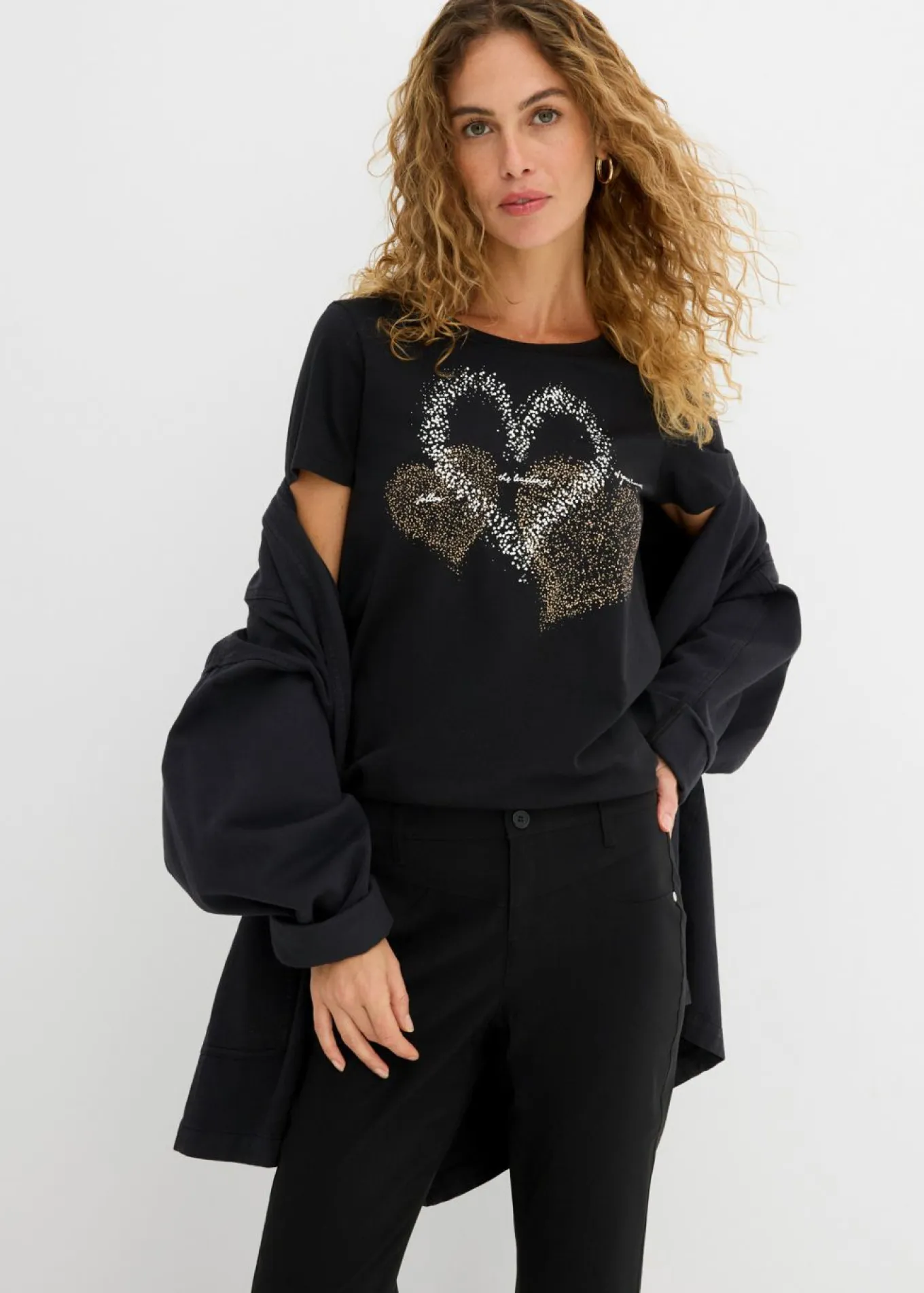 Camiseta con estampado de corazón de algodón orgánico