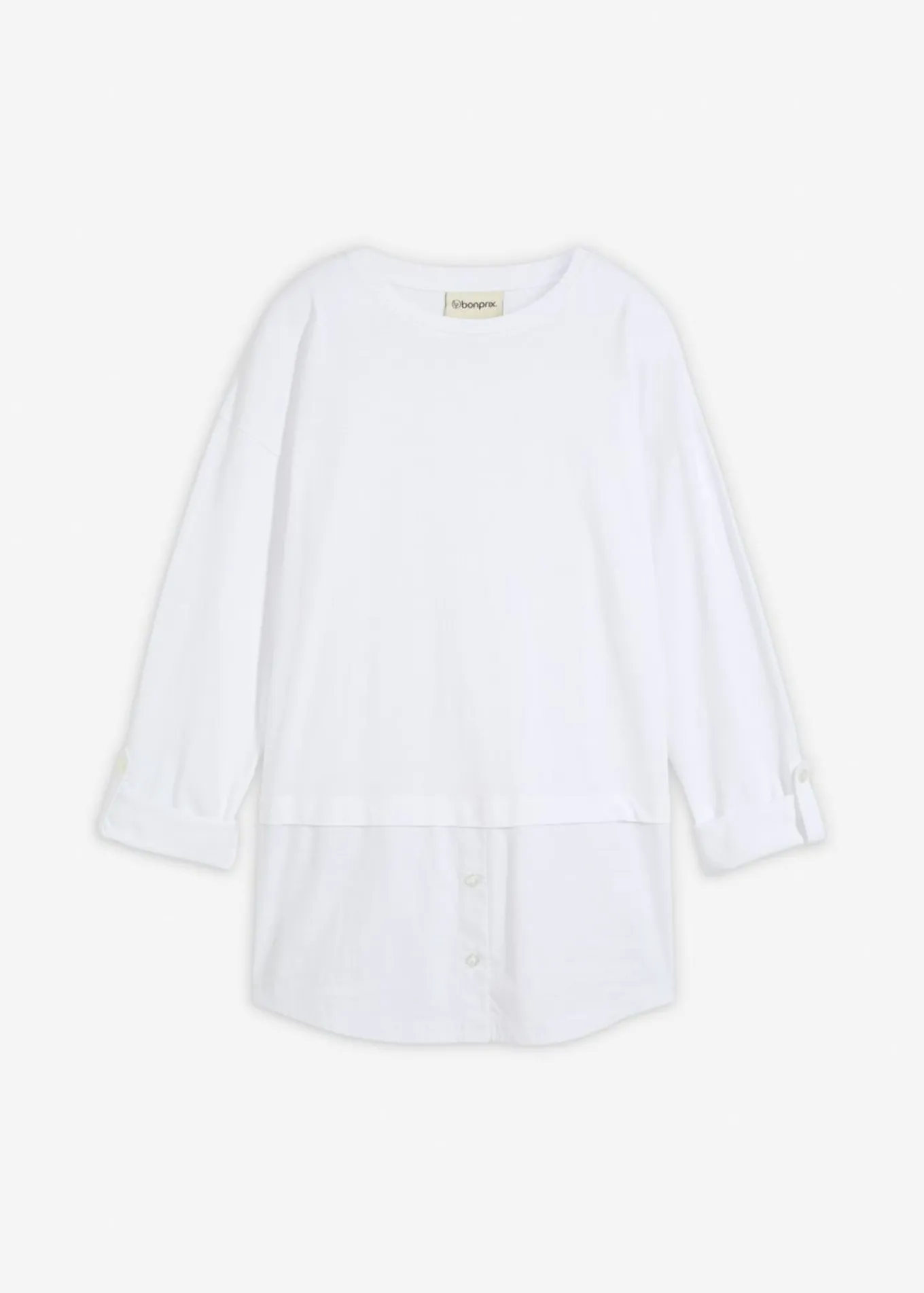 Camiseta con inserto de blusa de algodón orgánico puro