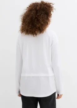 Camiseta con inserto de blusa de algodón orgánico puro