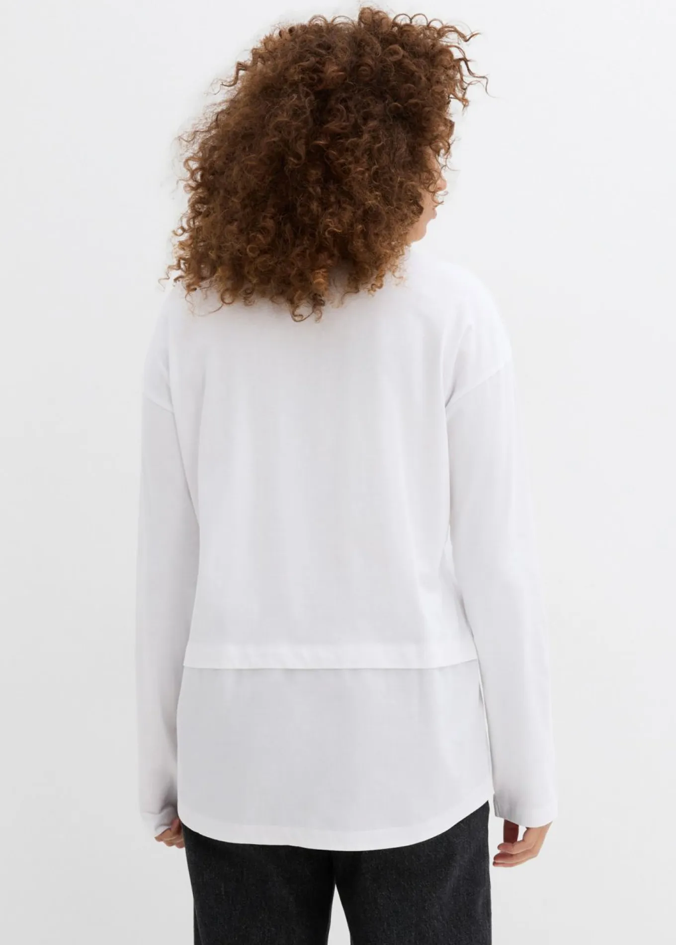 Camiseta con inserto de blusa de algodón orgánico puro