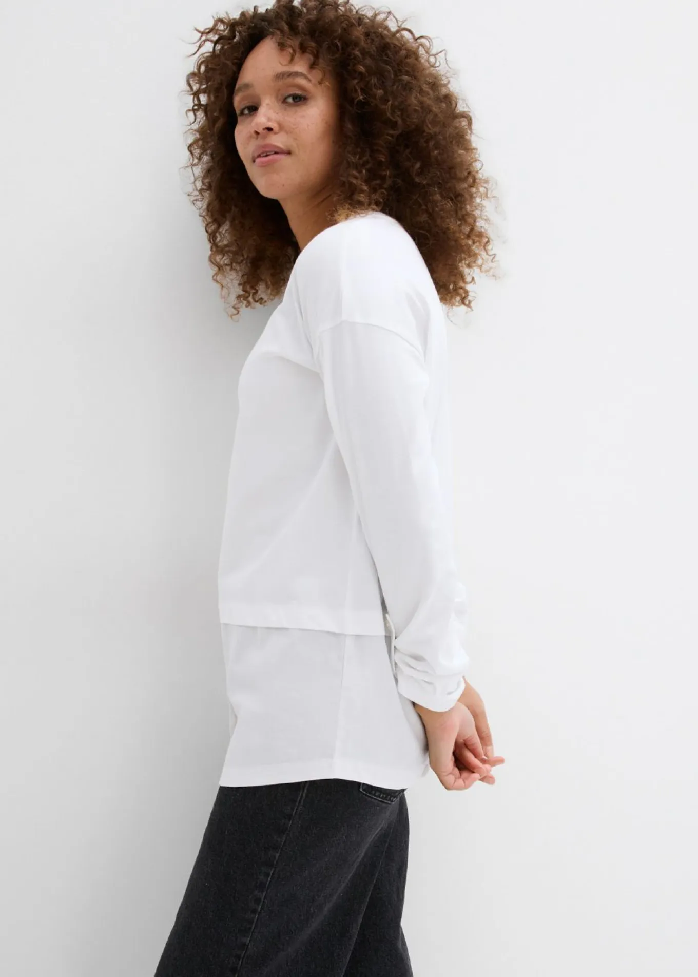 Camiseta con inserto de blusa de algodón orgánico puro