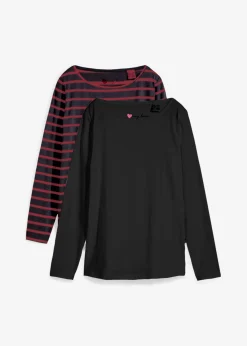 Camiseta con manga larga y escote barco (2 unidades)