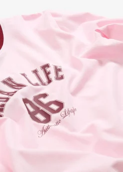 Camiseta corta de manga larga de mezcla de algodón orgánico elástico