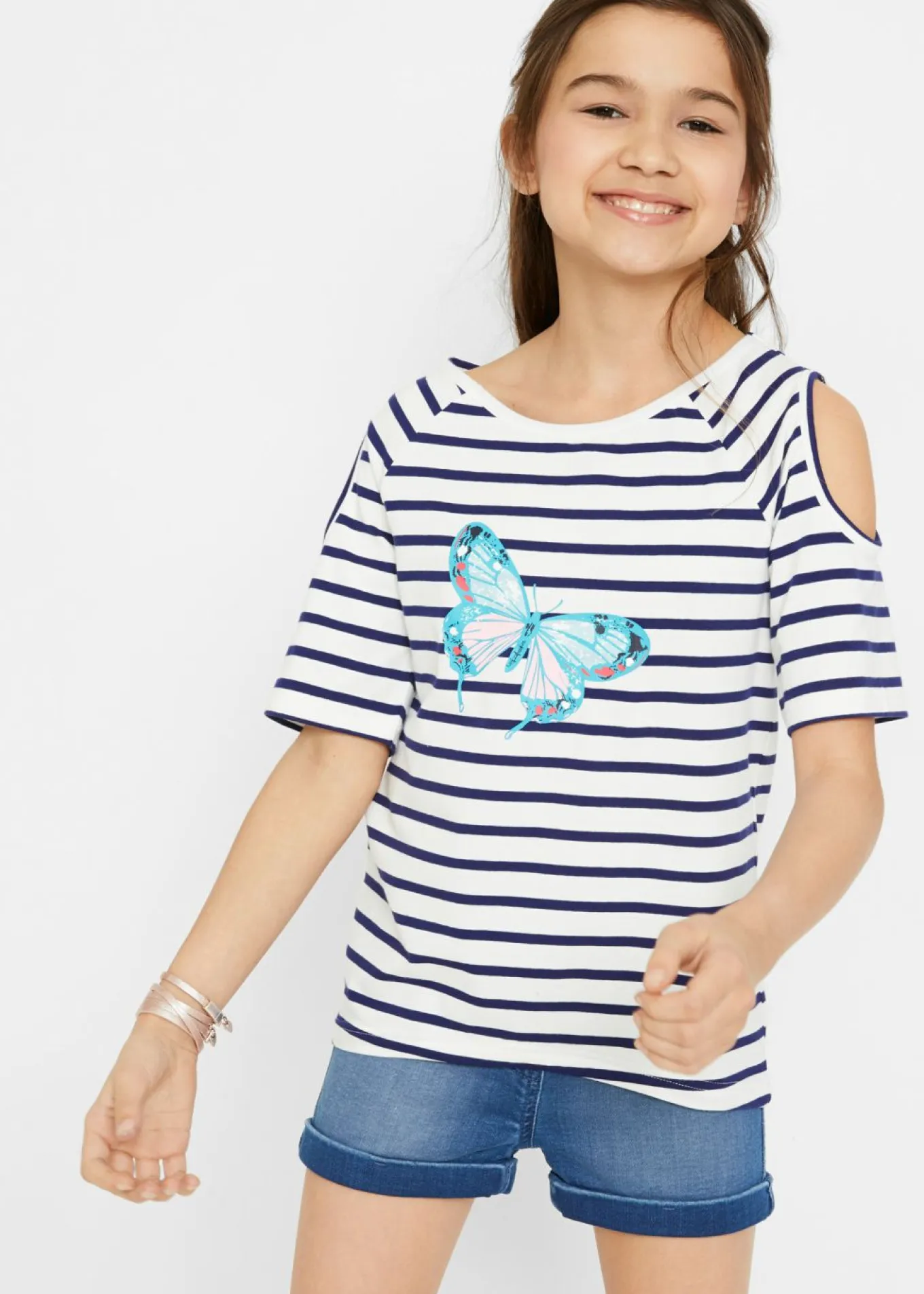 Camiseta de algodón orgánico con hombros al descubierto (2 unidades)