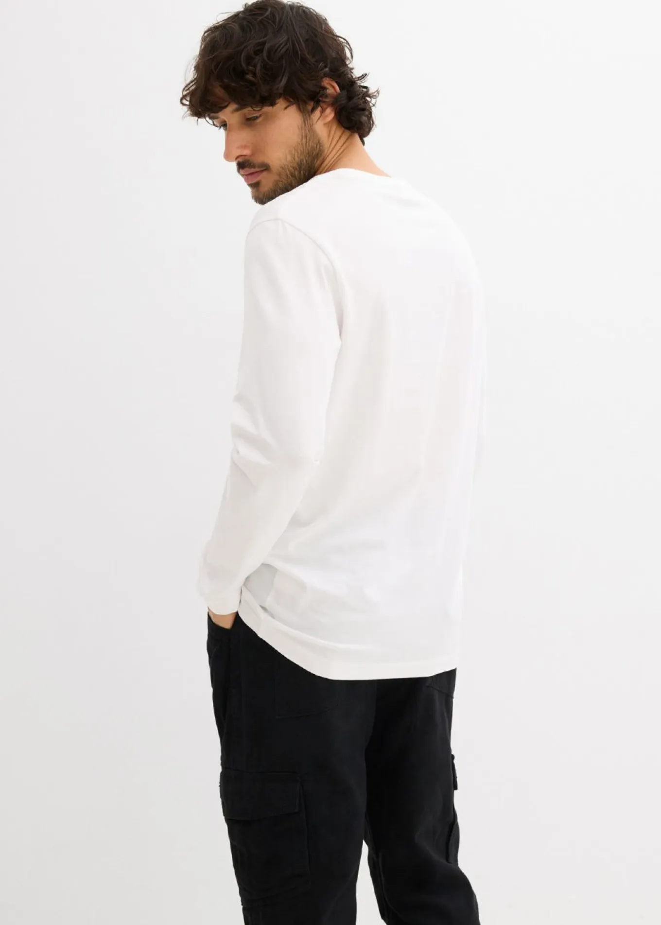 Camiseta de algodón orgánico con manga larga, slim fit