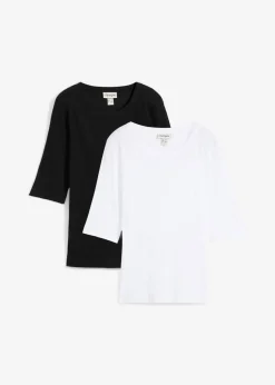 Camiseta de canalé con algodón orgánico (2 unidades)