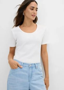 Camiseta de canalé de algodón orgánico puro (2 unidades)