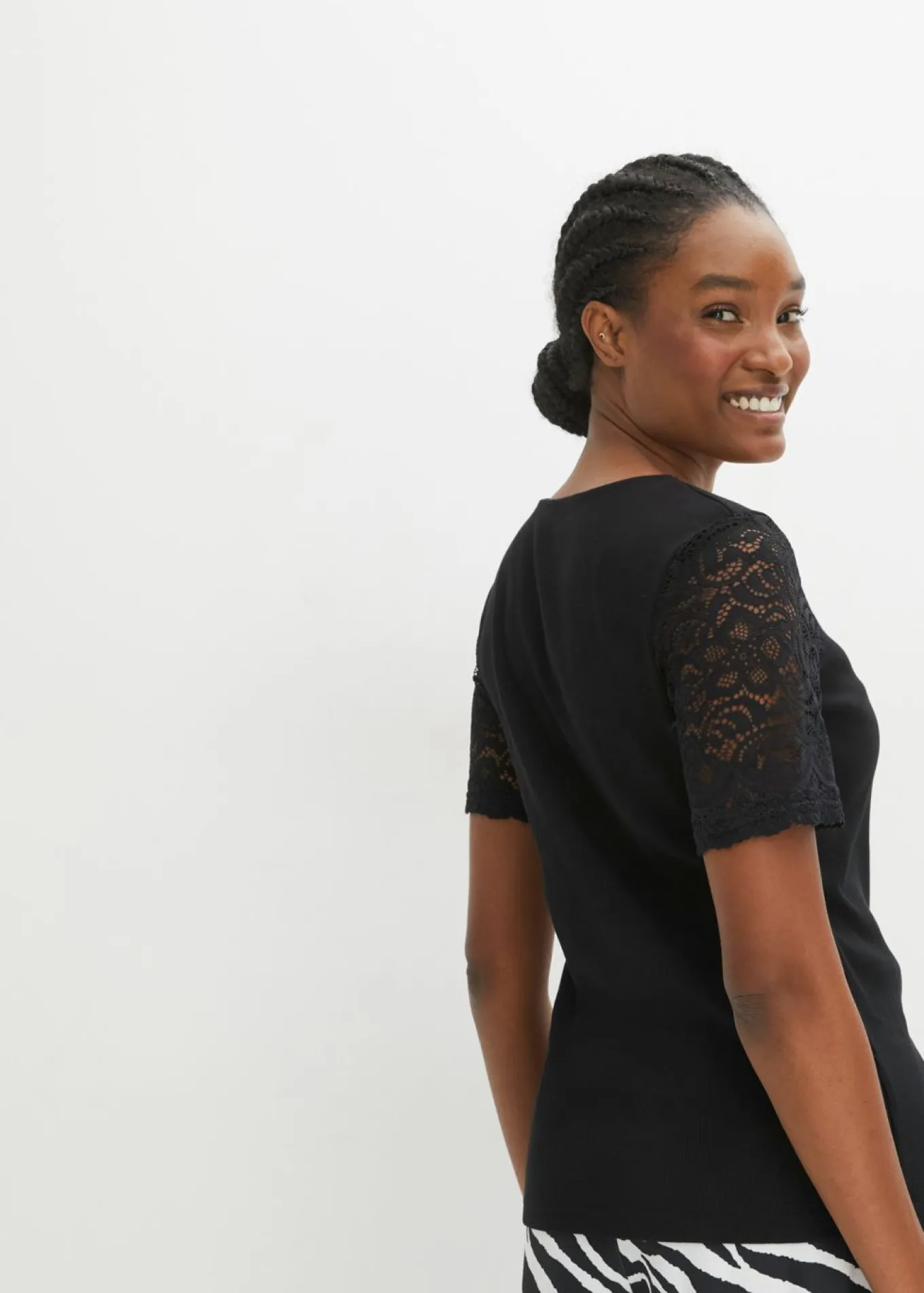Camiseta de canalé de algodón